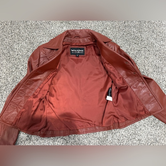 Wilson's Leather red brown leather jacket, size women's small - Picture 7 of 16